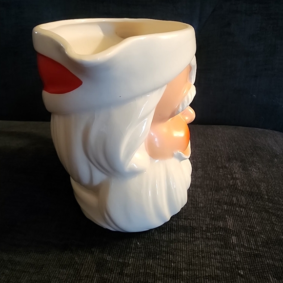 Santa Claus Ceramic Pitcher with Red Handle - Picture 3 of 4